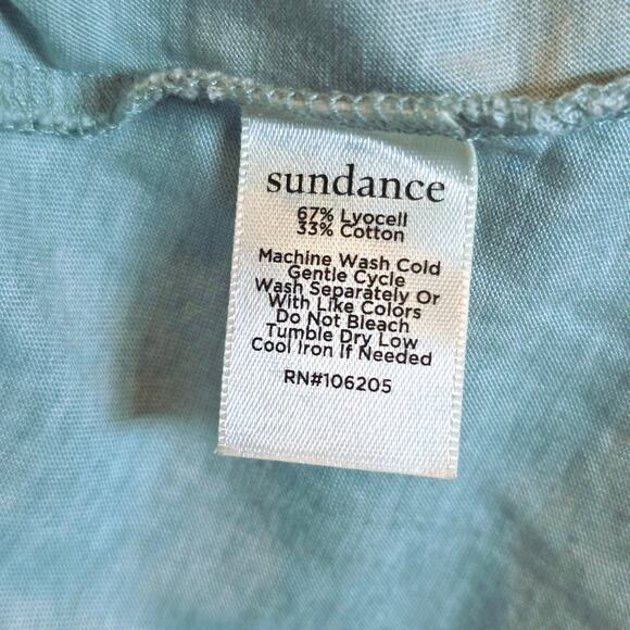 Sundance Camden Joy Tee Ruffle Long Sleeve Top Sz Medium Green Pullover Raglan - Picture 7 of 12